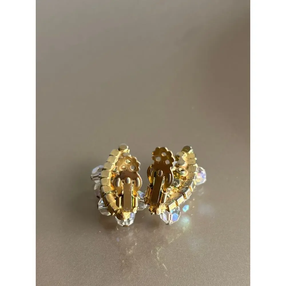 B29 Vintage Juliana Cha Cha‎ Earrings Women AB Crystal Wedding Statement - Picture 10 of 12
